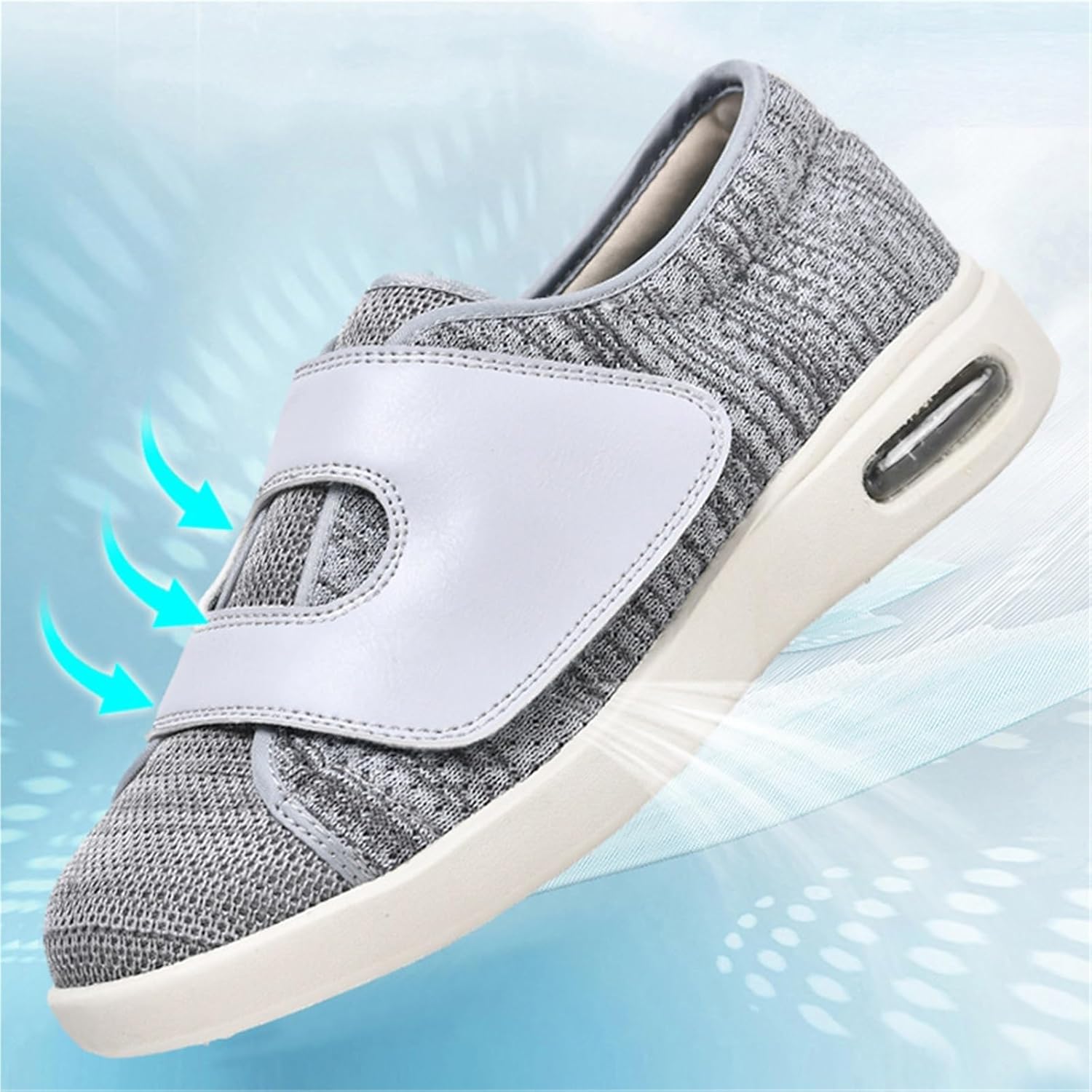 Yytcsjz Mens Adjustable Orthopedic Diabetic Shoes, Elderly Comfort Air Cushion Lightweight Walking Diabetic Edema Shoes, Lightweight Hospital Arthritis Orthopaedic, for Swollen Feet, Relief