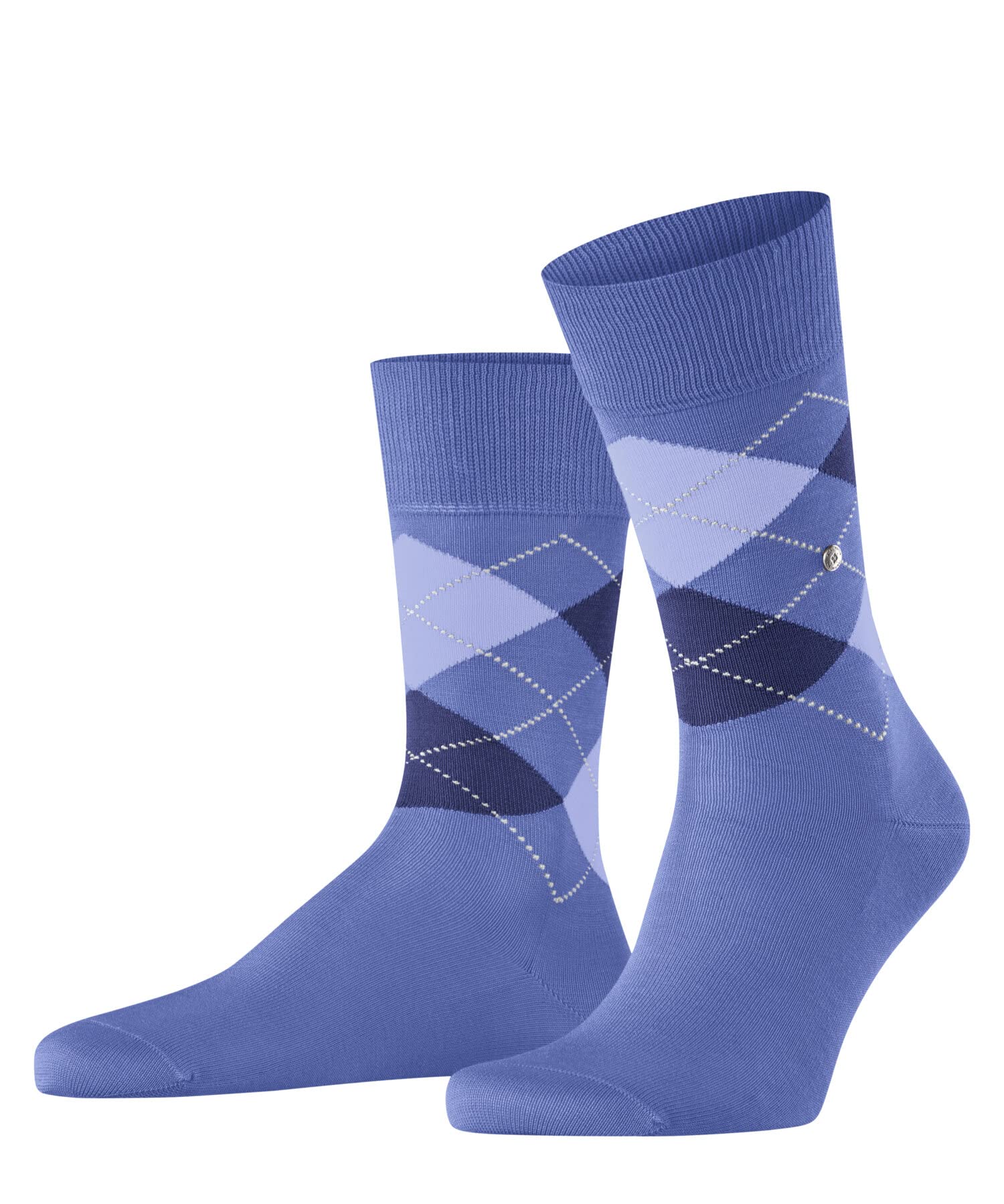 Burlington Men's Blue Water 6550 Manchester M So Cotton Patterned 1 Pair Socks, 6.5-11