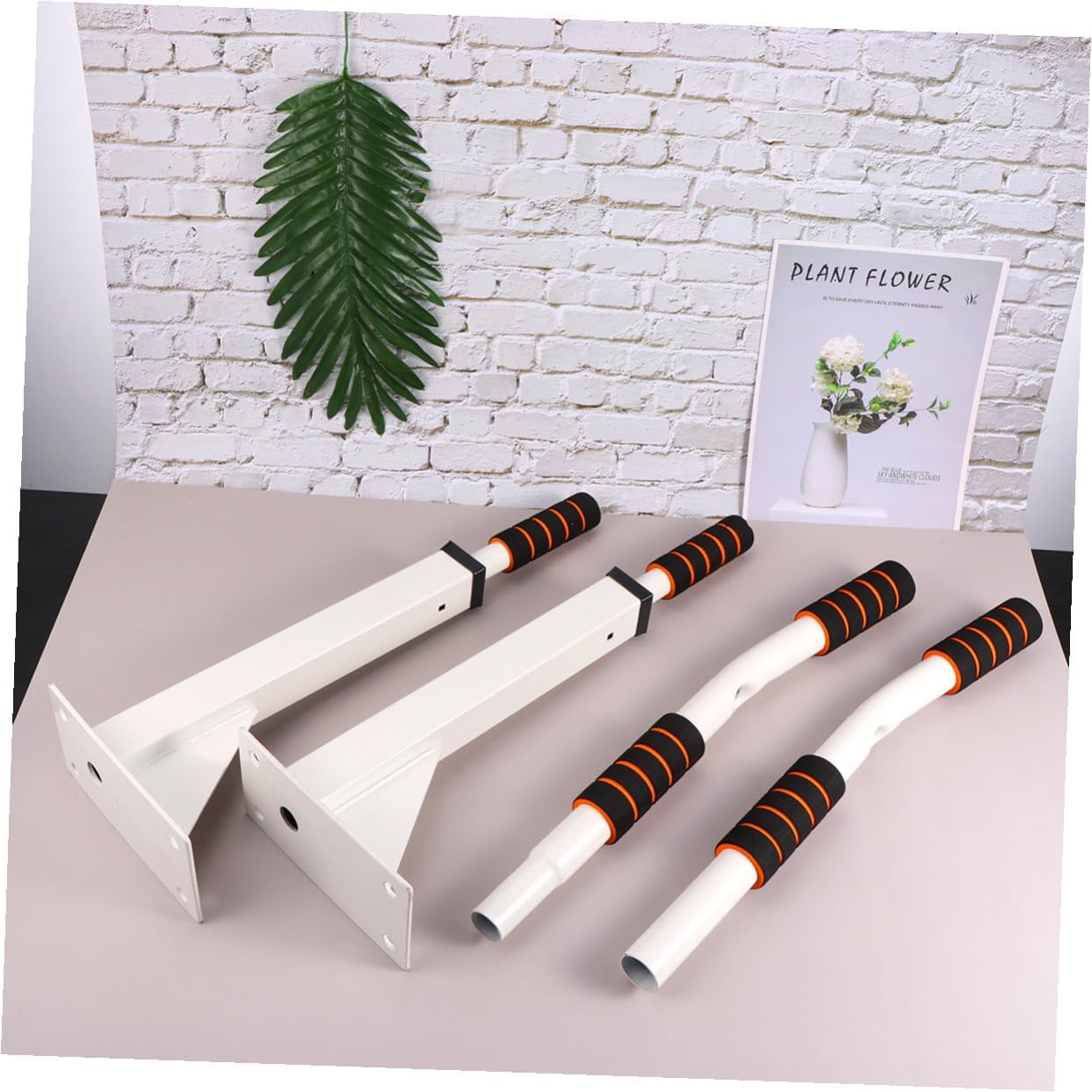 Doorway Pull up Bar for Home Gym, Heavy Duty Steel Chin up Bar with Wall Mount, White Upper Body Workout Equipment for Indoor Strength Training and Exercise