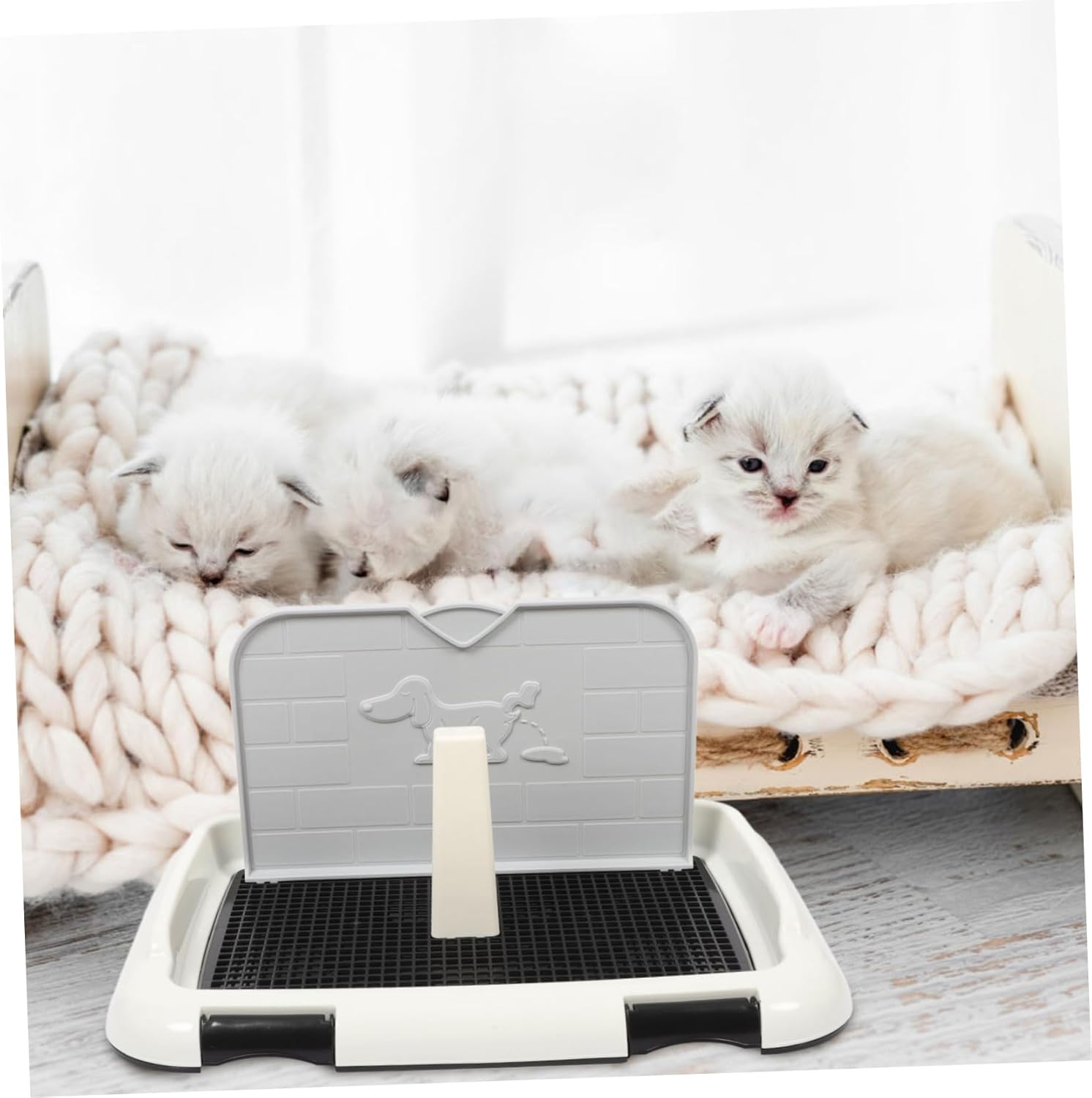 Totority Dog Toilet Indoor Puppy Potty Tray Capacity Pet Toilet Pee Baffle for Easy Cleaning for Dogs Convenient Indoor