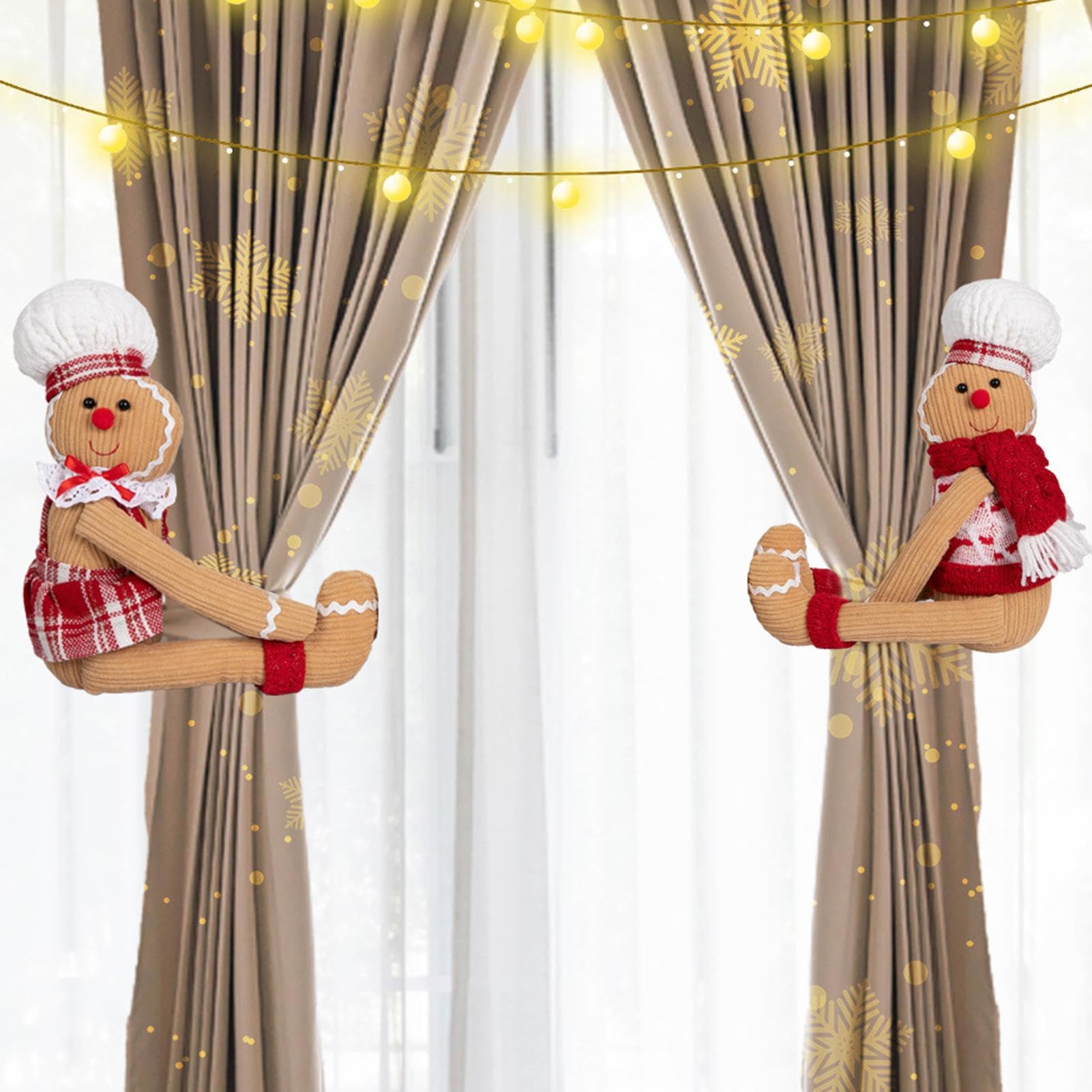 Decorazioni natalizie da appendere, Chiusura for tende natalizie in cartone animato Pinguino Babbo Natale Pupazzo di neve Alce Supporto for tende Decorazioni natalizie for la casa Hotel Accessori for