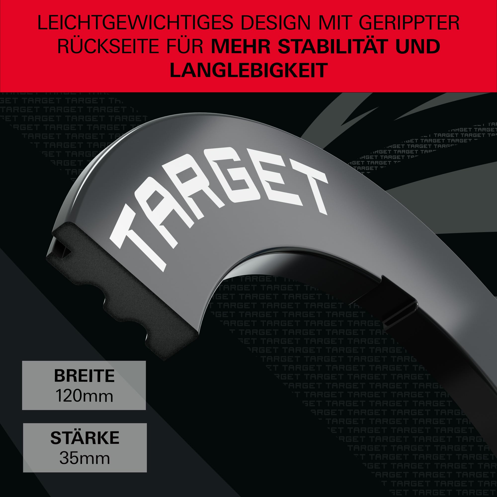 Target Darts – Schutzring für Dartscheibe mit Aussparungen, rot/schwarz/grau