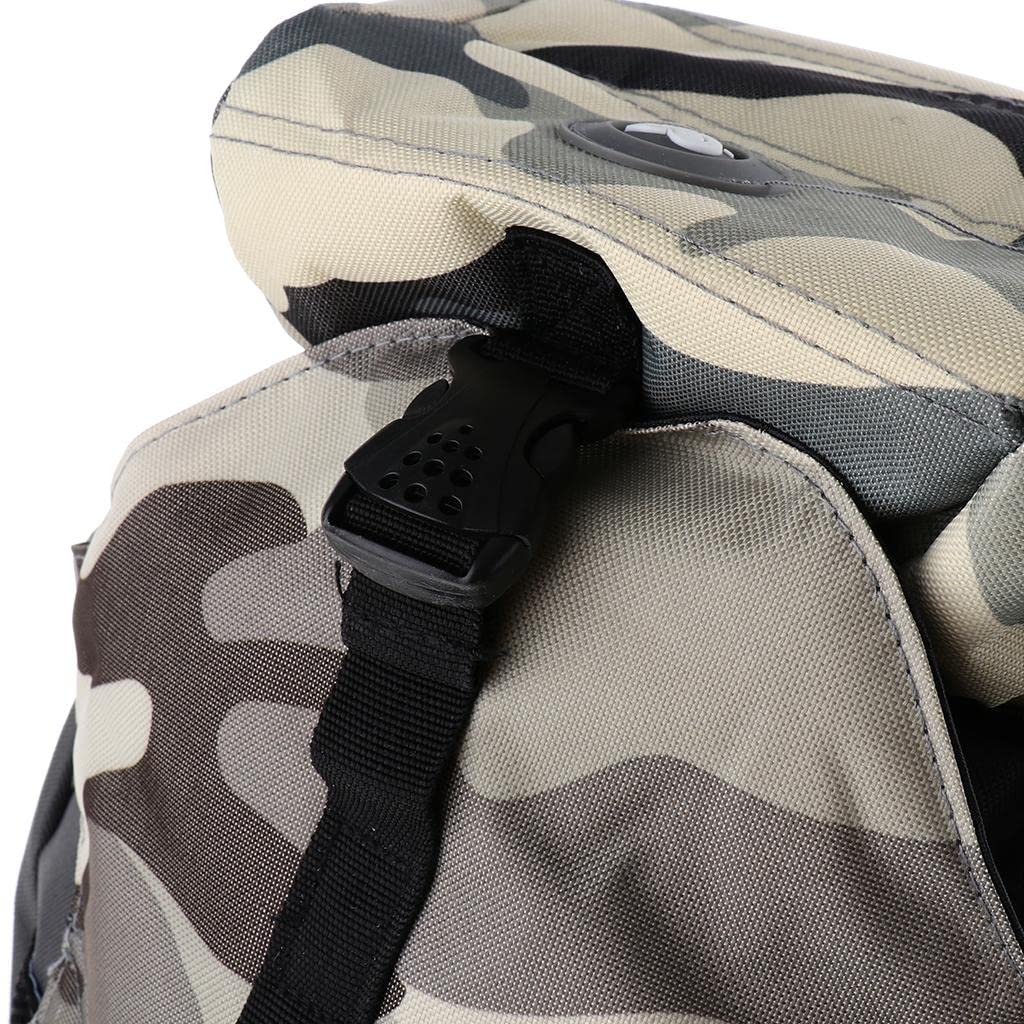 Perfk Bolsa para Patines de Ruedas, Mochila Multibolsillos Camuflaje
