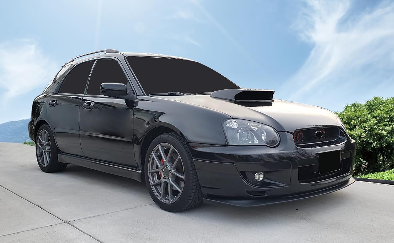 Front Bumper Lip Compatible With 2004-2005 Subaru Impreza RS TS, STI STYLE FRONT LIP Black PP Front Lip Finisher Under Chin Spoiler Add On by IKON MOTORSPORTS