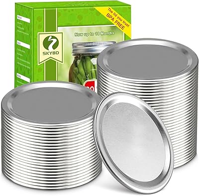 30-Count, Wide Mouth Canning Lids for Ball, Kerr Jars - Split-Type Metal Mason Jar Lids for Canning - Food Grade Material, 100% Fit & Airtight for Wide Mouth Jars 86mm