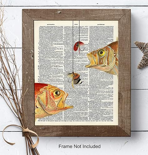 Miniatura 7 de Fishing Upcycled Dictionary Wall Art Print - 8x10 Vintage Unframed Photo - Perfect Gift for Fishermen and Great Beach House and Lake House Home