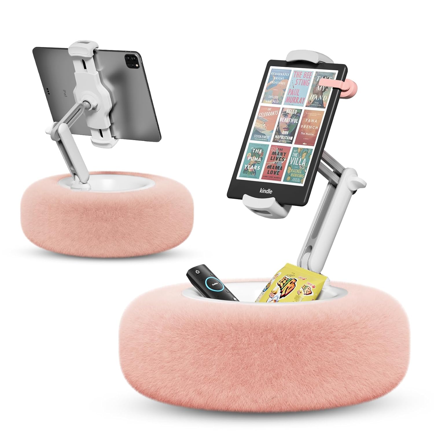 SupeDesk Tablet Pillow Stand for Reading Adjustable Tablet Stand Phone Holder for Bed with Detachable Snack Bowl Fits