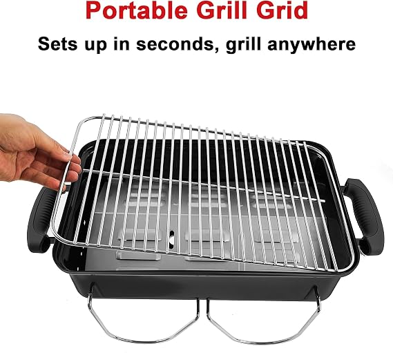DELSBBQ Broilmann 80631 شبكة طهي من الفولاذ المقاوم للصدأ لـ Weber Go-Anywhere، تناسب شوايات الفحم والغاز Go-Anywhere، بديل لـ Weber 70211 و3634، 16 بوصة x 10 بوصة