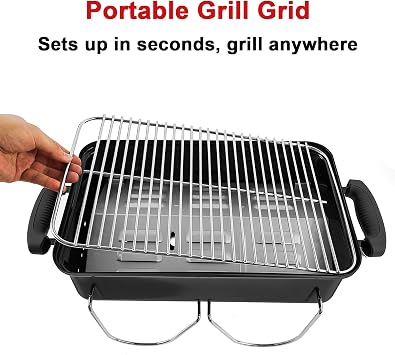 DELSBBQ Broilmann 80631 شبكة طهي من الفولاذ المقاوم للصدأ لـ Weber Go-Anywhere، تناسب شوايات الفحم والغاز Go-Anywhere، بديل لـ Weber 70211 و3634، 16 بوصة x 10 بوصة