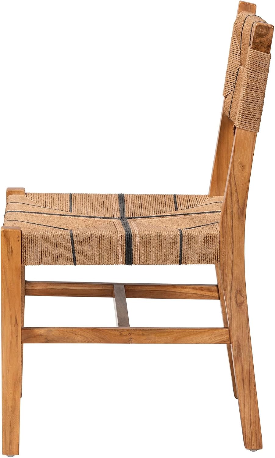 Bali & pari Prita Paper Loom and Mahogany Wood Furniture Collection, Dining Chair, Natural, Single