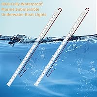 Vista 4 de Tiras de luces LED submarinas para barco marino, 4 piezas de 20 pulgadas, 12V, luces interiores de barco súper brillantes, luces LED marinas