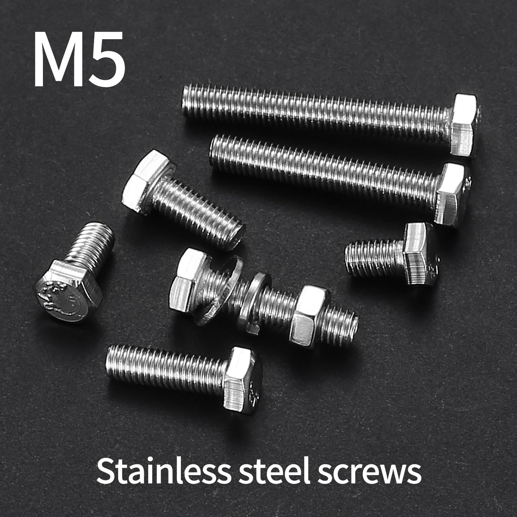 512 Pcs M5 Bolts and Set, M5 Flat Hex Bolts Sets, Metric Assorted Nuts and Screws Assortment - Image 3