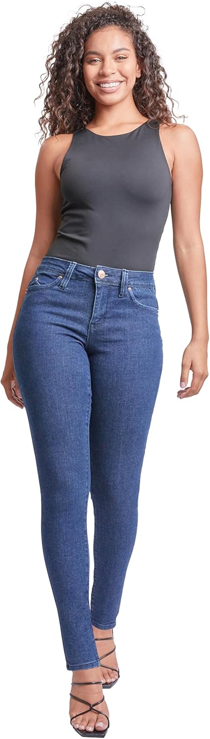 YMI Womens Women’s Sustainable Wannabettabutt Mid Rise Skinny Jeans - Image 5