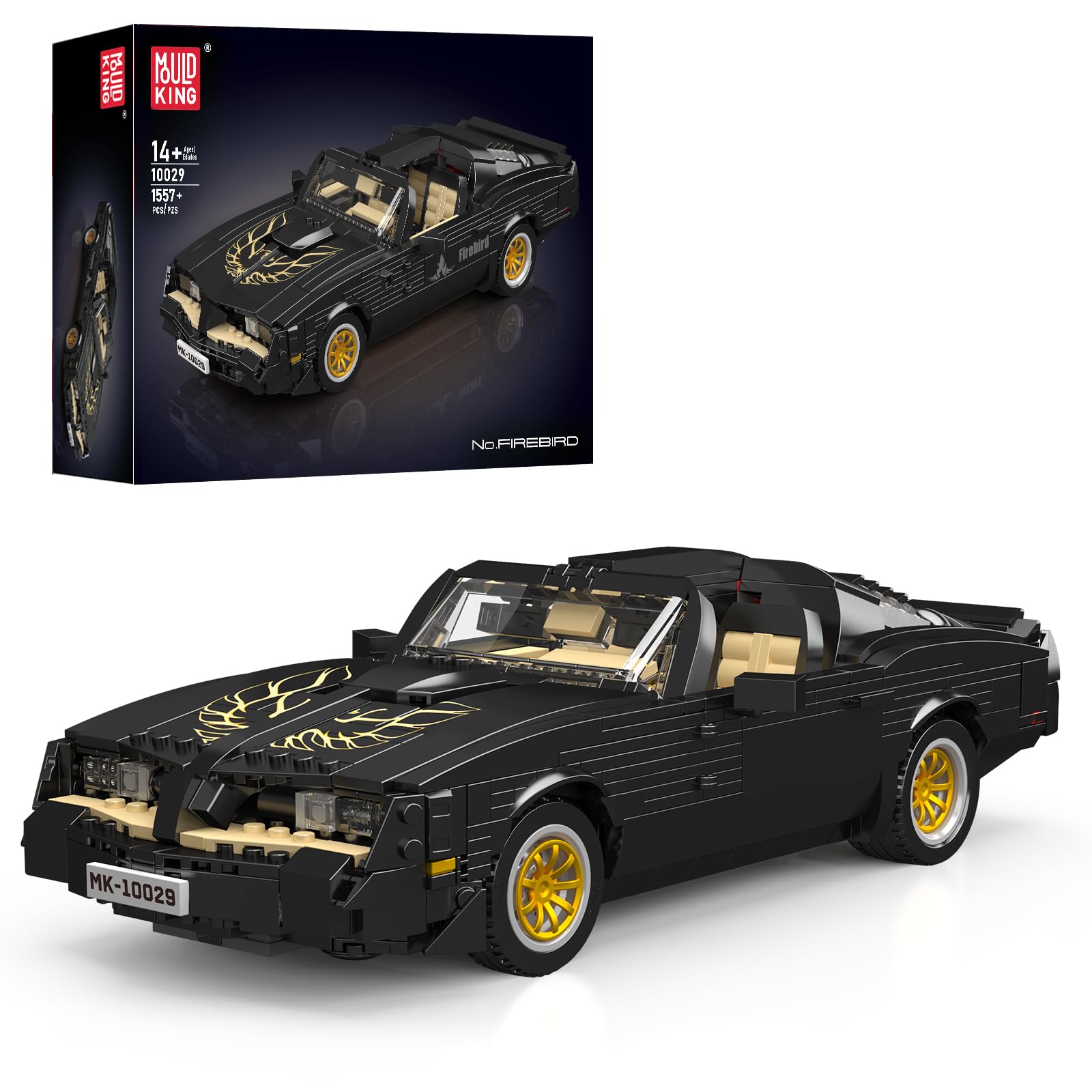 Mould King 10029 Technik Sportwagen Modell Klemmbausteine Bausteine Kit, 1157+ Stücke Kreatives Oldtimer Auto Modell, MOC Rennwagen Bausteine Kit für Jugendliche 14+/Erwachsene/Fahrzeug Sammler