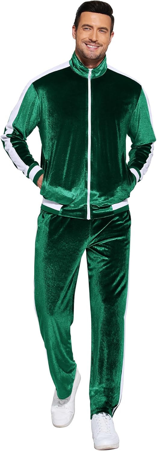 COOFANDY Mens Tracksuit 2 Piece Set Velour Sweatsuit Jogging Suits Full Zip Jacket Pants Outfits - Image 6