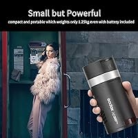 Vista 5 de Godox AD300 Pro AD300Pro Outdoor Flash Strobe, Portable 300Ws 2.4G TTL 1/8000 HSS Monolight, 0.01-1.5s Recycle, 320 Full Power Flashes, 12W Modeling