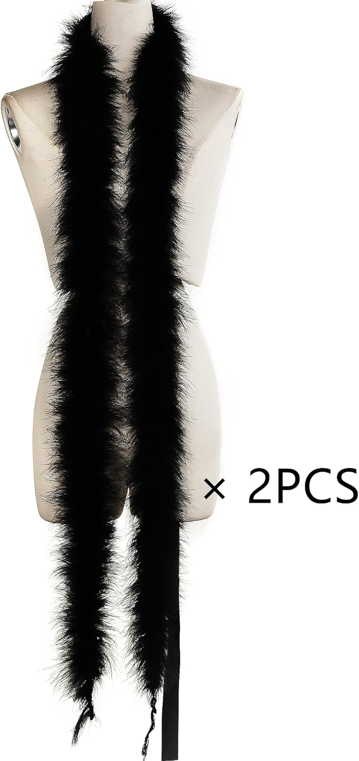 Holmgren Black Marabou Feather Boa (2 Pcs) - Image 3