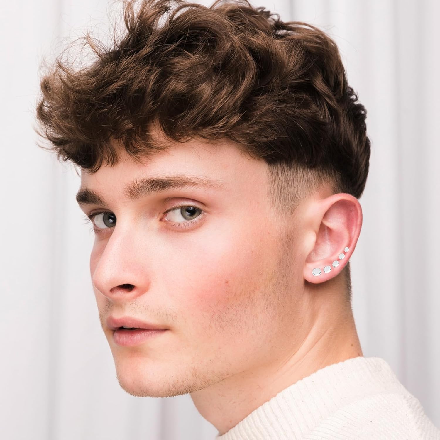 6 Pairs Black Earrings for Men Women Fake Plugs Faux Gauges Plugs Earring Stainless Steel Stud Earrings, 4-10mm - Image 6