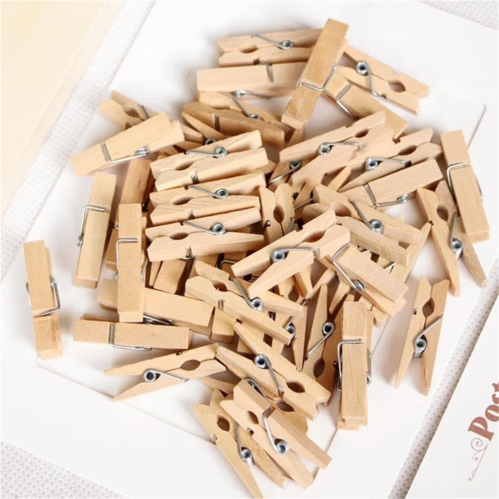 100-500 pezzi Mini mollette in legno for foto, fai da te for feste di matrimonio Per Artigianato(0.3x2.5cm 400pcs)
