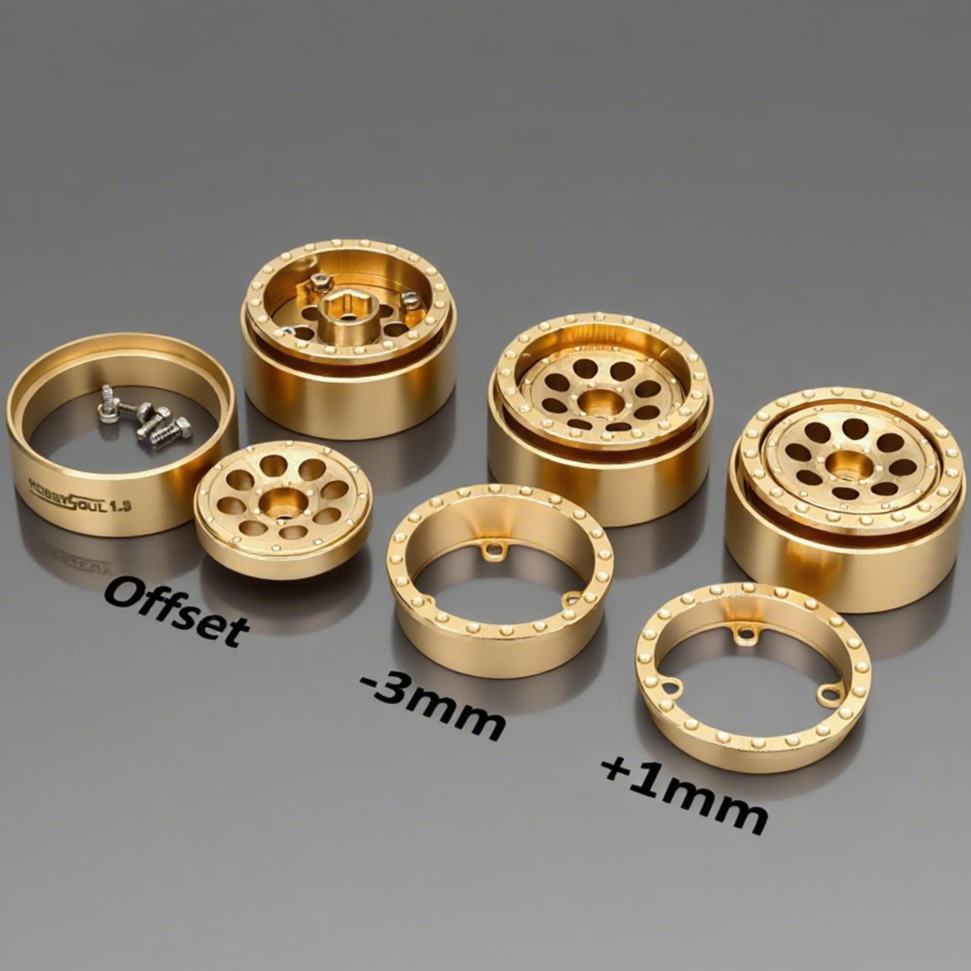 Amazon.com: HOBBYSOUL Brass 1.3 Beadlock Wheels Rims 68g/Rim