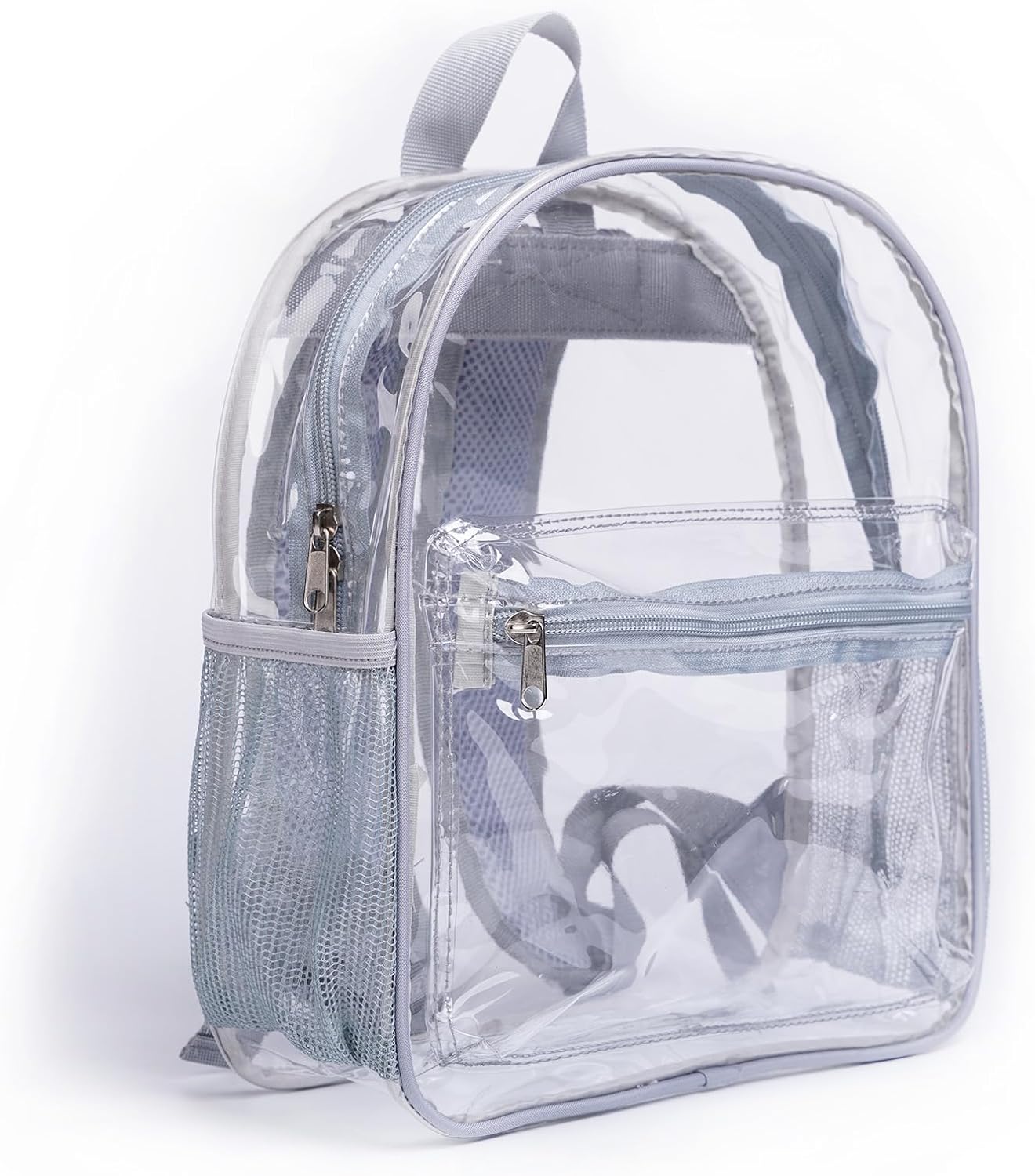 ZENPUNK Clear Backpack for Stadium Approved, 12×12×6, Small Size See Through Bag, PVC Transparent Backpack for Festival Sport Event Concerts (GREY) - Image 7