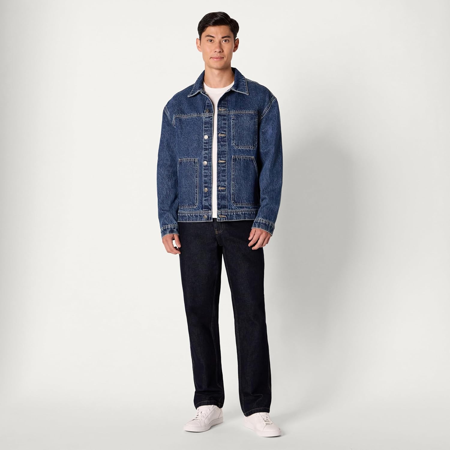 Amazon Essentials Men's Rigid Denim Relaxed-Fit Utility Jacket - Image 5