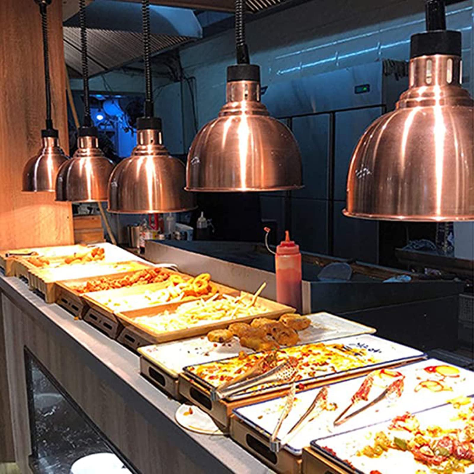 Scaldavivande commerciali 250 W - Lampada termica regolabile da appendere per ristoranti, lampada riscaldante per servizi alimentari con portata di 60-180 mm - Forniture per ristoranti