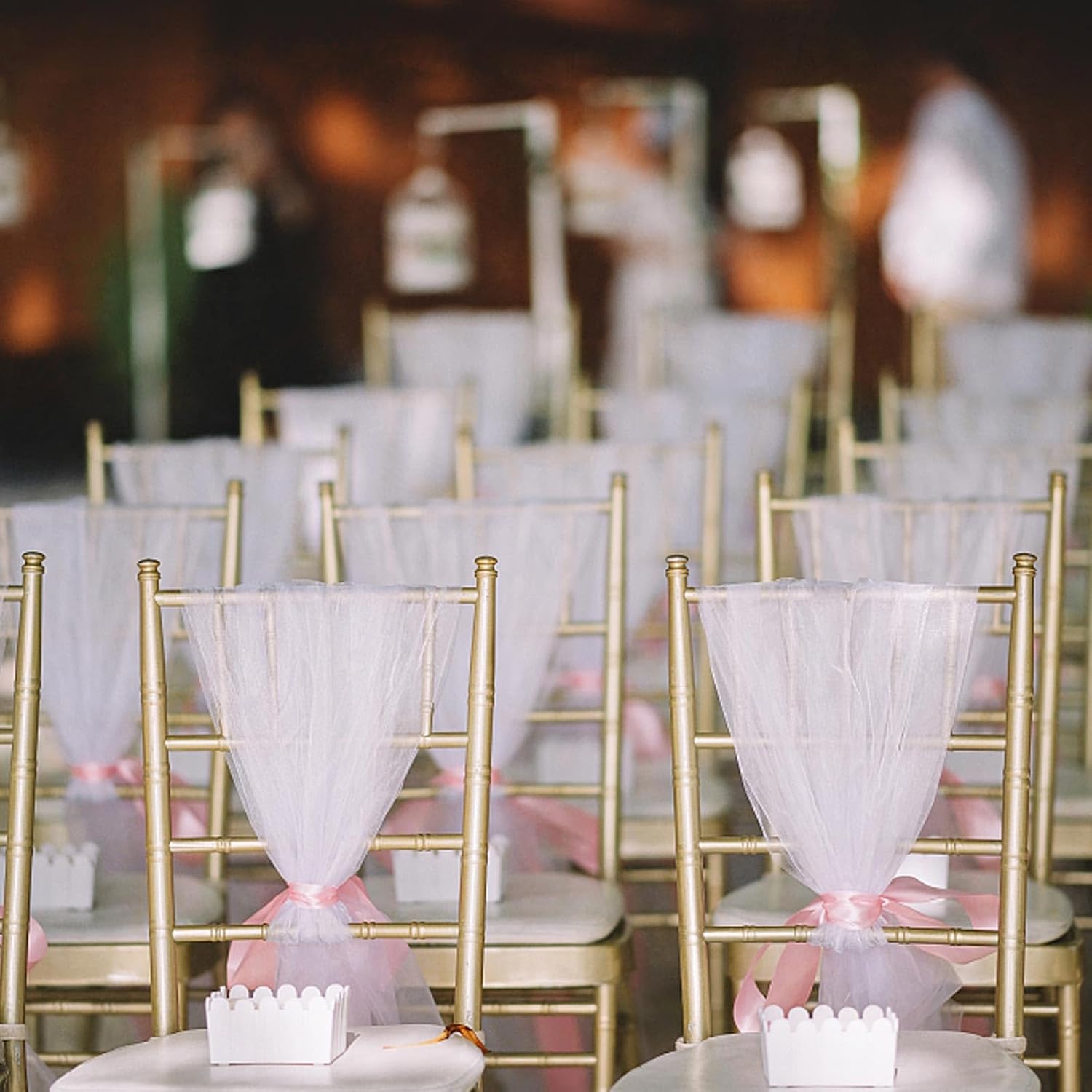 Roll of Tulle Wedding Tulle Ribbon Roll Fabric 48 cm x 10 m Roll for Decoration of Tulle Favors for DIY Tutu Skirt Birthday Packaging Craft Party Drape for Gazebo (White)