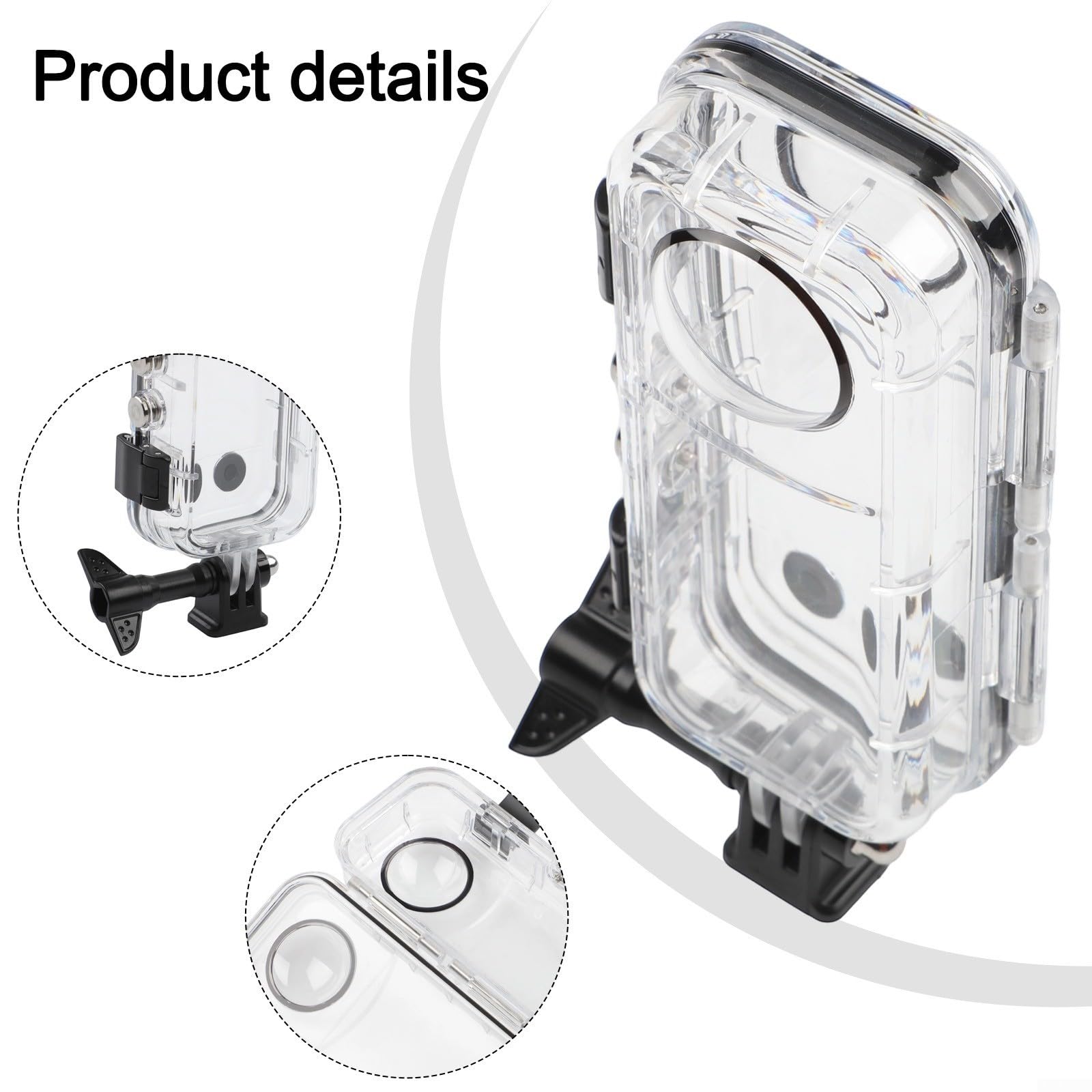 Custodia impermeabile da 40 m, custodia subacquea in vetro temperato, trasparente per guscio compatto con immersioni complete e snorkeling