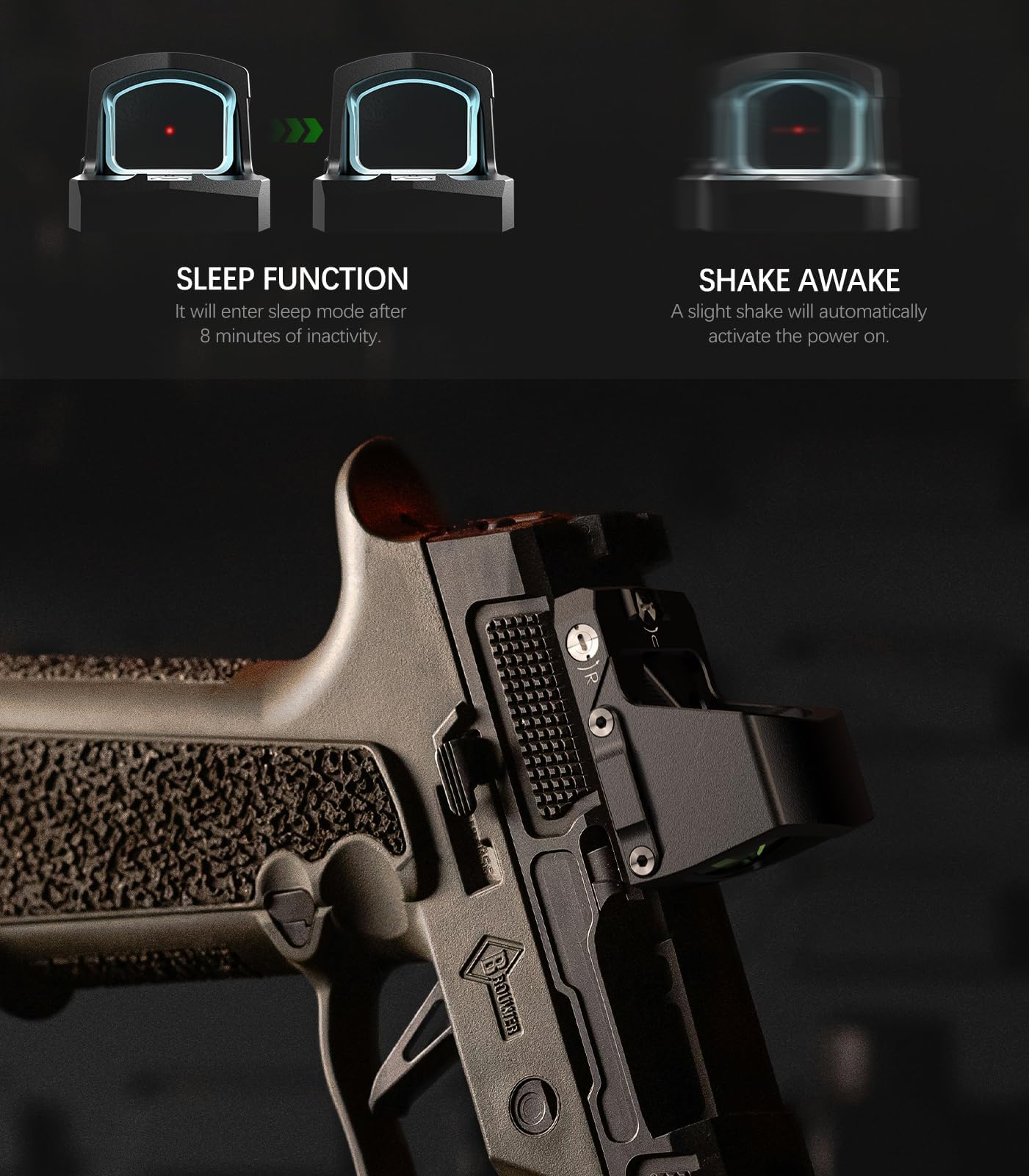 Feyachi RDS-57 2 MOA Red Dot Visier für Pistole, Handgun Rotpunktvisier Zielfernrohr Mini Visier für Picatinny-Montage