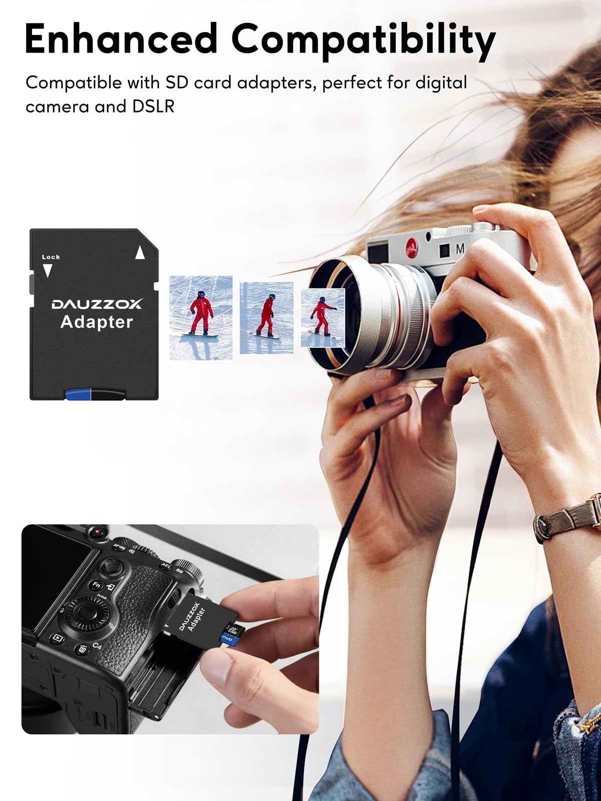 Scheda Micro SD da 16 GB, 10, Micro SD Card MicroSDHC U1 C10, UHS-I, lettura massima 80 MB/s, per smartphone, fotocamera, monitoraggio, registratore di guida, con adattatori