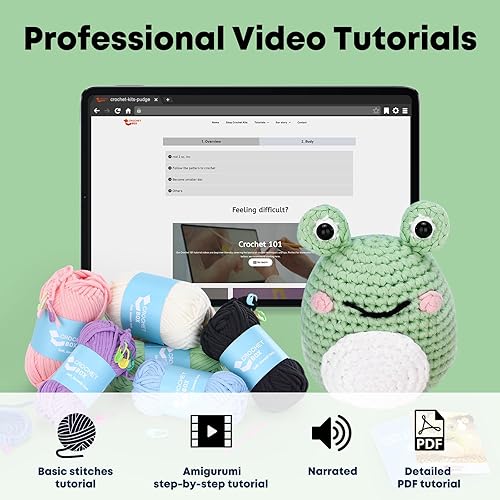 Miniatura 107 de Kit de ganchillo para principiantes: kit de ganchillo de vaca Highland, incluye hilo suave fácil de tejer, tutorial en video paso a paso, gancho