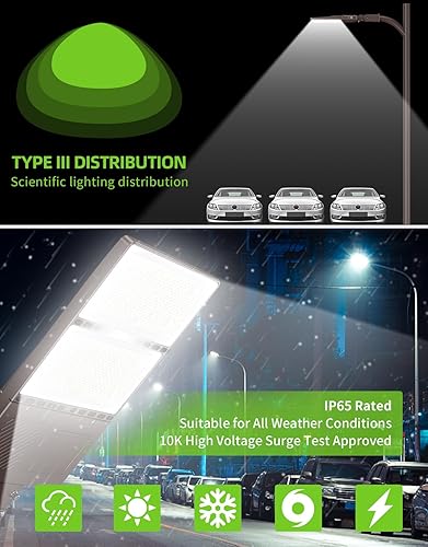 Miniatura 4 de Luz LED de estacionamiento 320 W 256 W 192 W ajustable con fotocélula UL DLC listado 48000LM LED Shoebox Pole Flood Lights Slip Fit Mount 5000K IP65