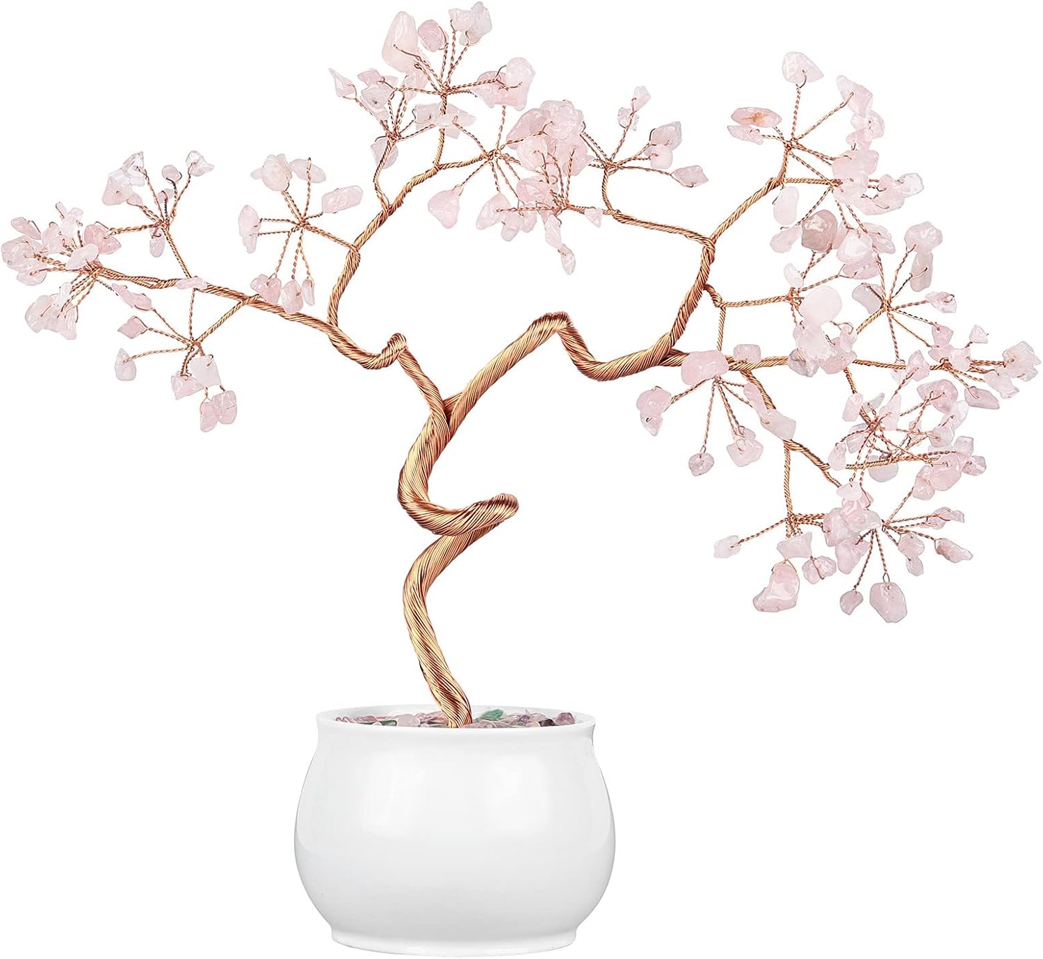 Rózsakvarc Kristály Pénzfa Teljes Nézet