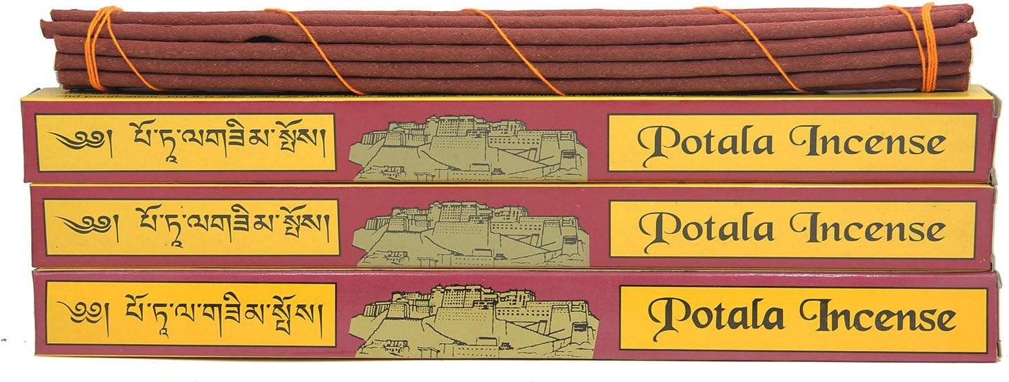 DharmaObjects 3 Box Original Potala Tibetan Traditional Incense (Large 60 Sticks)