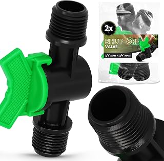 Instalguru 2X Válvula de Cierre 1/2'' Rosca Macho Grifo Esfera Conector Manguera Riego por Goteo Tubería Exudante Accesorios Huerto Jardín Plástico Duradero