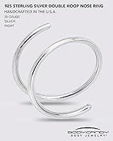 Vista 28 de Anillo de nariz doble chapado en oro de 14 quilates para mujeres y hombres, hipoalergénico en espiral, joyería de nariz para piercing individual