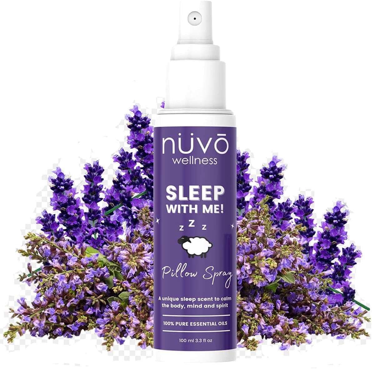 NUVO WELLNESS Premium Sleep Spray Made with Therapeutic Essential Oils – Deep Sleep Pillow Spray Mist with Lavender and Chamomile – Sleep Spray for Pillows – 4 oz Bottle