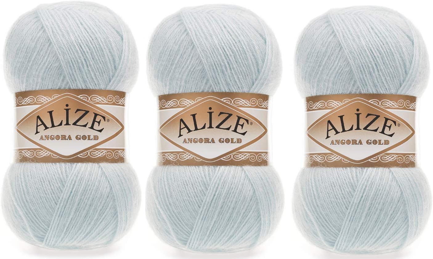 Alize Angora Gold Yarn 20% Wool 80% Acrylic Lot of 3skn 300gr 1805yds Thread Crochet Hand Knitting Turkish Yarn (514)
