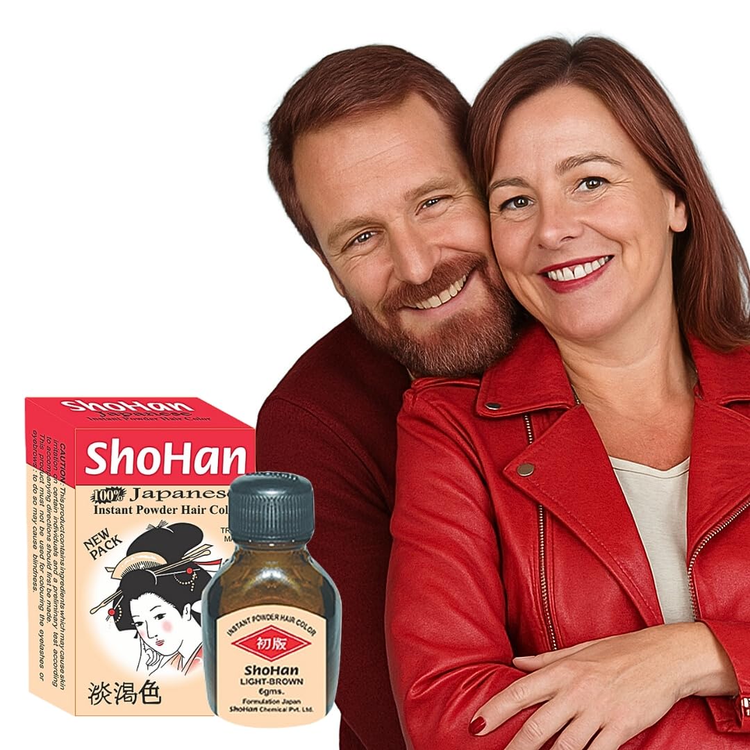 ShoHan Japanese Light Brown Hair Dye - MINIMUM BUY 6PC - 40+ Days Instant Colour Touch Up - Permanent Colour for Women - Powder For Men - Dye For Women Ammonia Free Safe Colour - Light Brown - Black Henna Powder Organic For Gray Concealer- Began Hair Color - Black Henna - Pack Of 1 (6g)