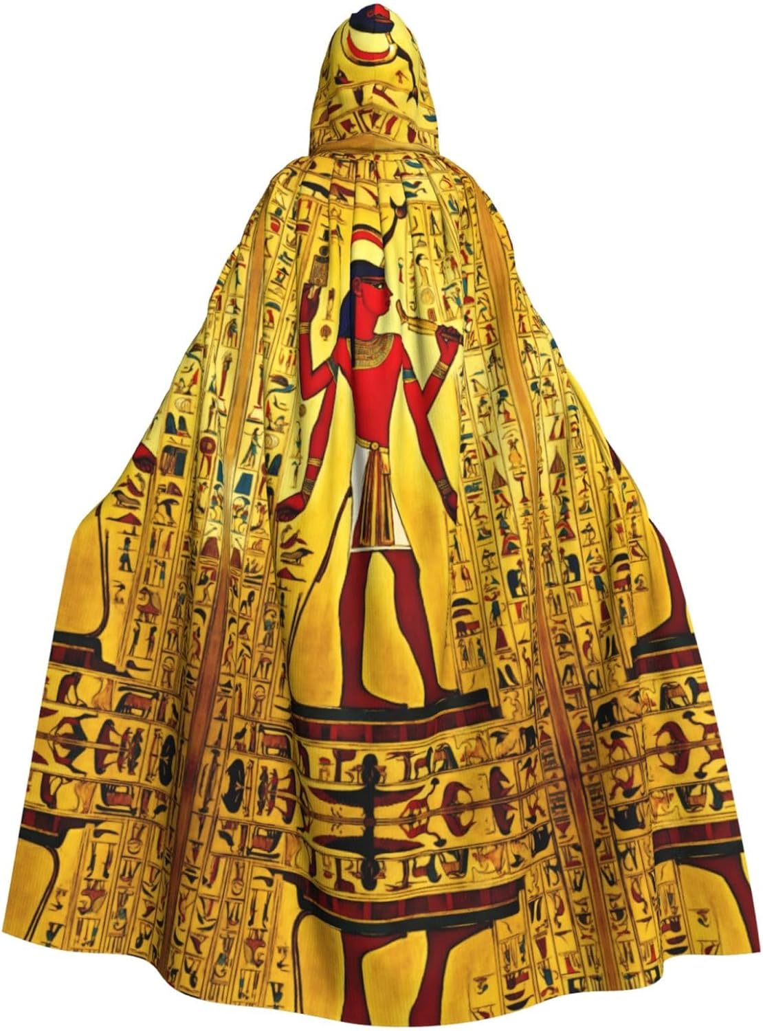 Ancient Egypt Tribe Series print Hooded Cape Wizard Robe Halloween Overcoat Medieval Renaissance Design Cosplay Party Costumes