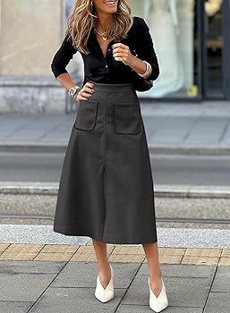 Happy Sailed Womens High Waist Skirt 2025 Stylish Front Split A