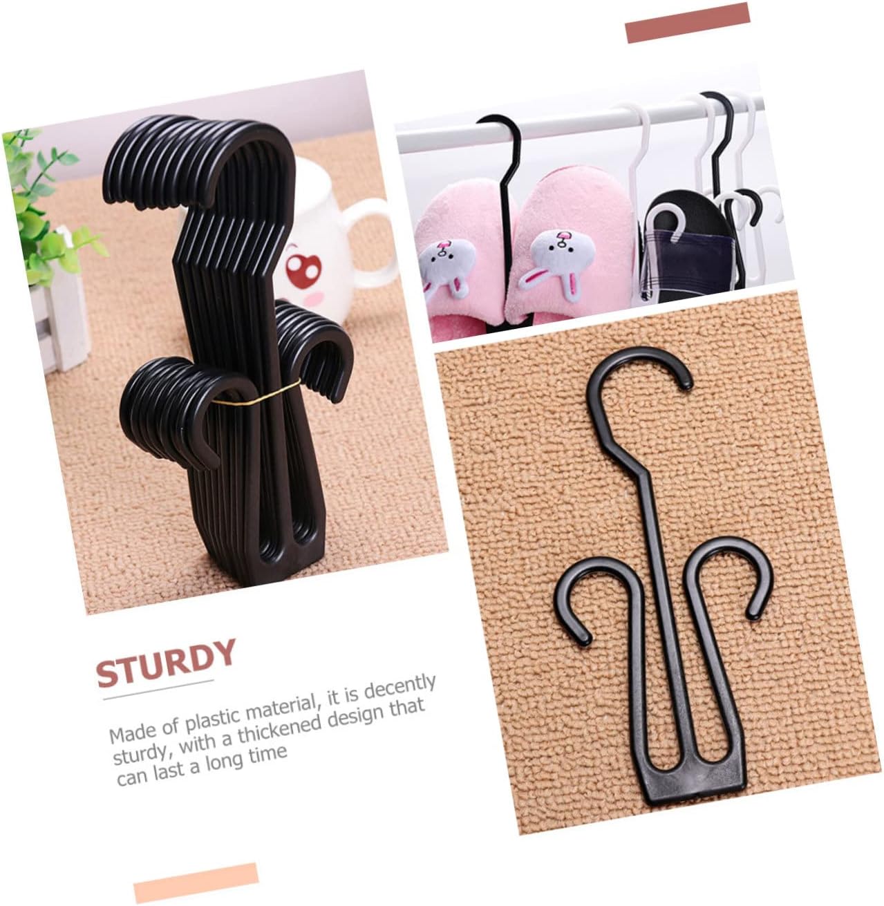 Cabilock Hanging Shoe Hangers 20 Pcs Plastic Shoe Organizer Hooks for Closet Storage Travel Drying Rack Space Saving Racks