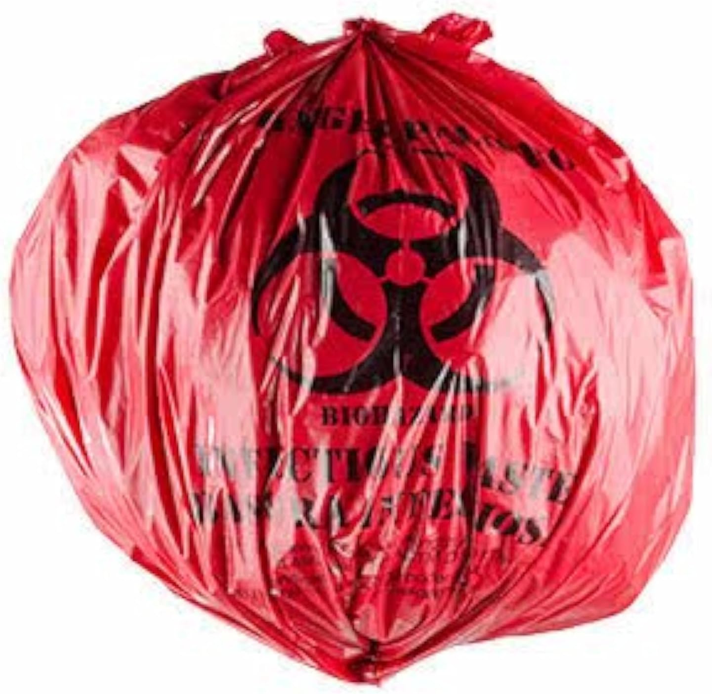 TableTop King 10 Gallon 24" X 24" Red Isolation Infectious Waste Bag/Biohazard Bag Linear Low Density 1.2 Mil - 250/Case