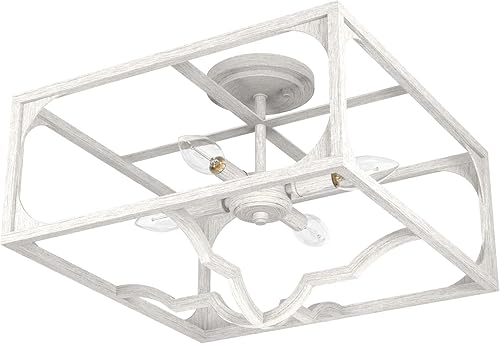 Miniatura 7 de Hunter Fan Company 19292 Highland Hill - Lámpara empotrada, color blanco envejecido