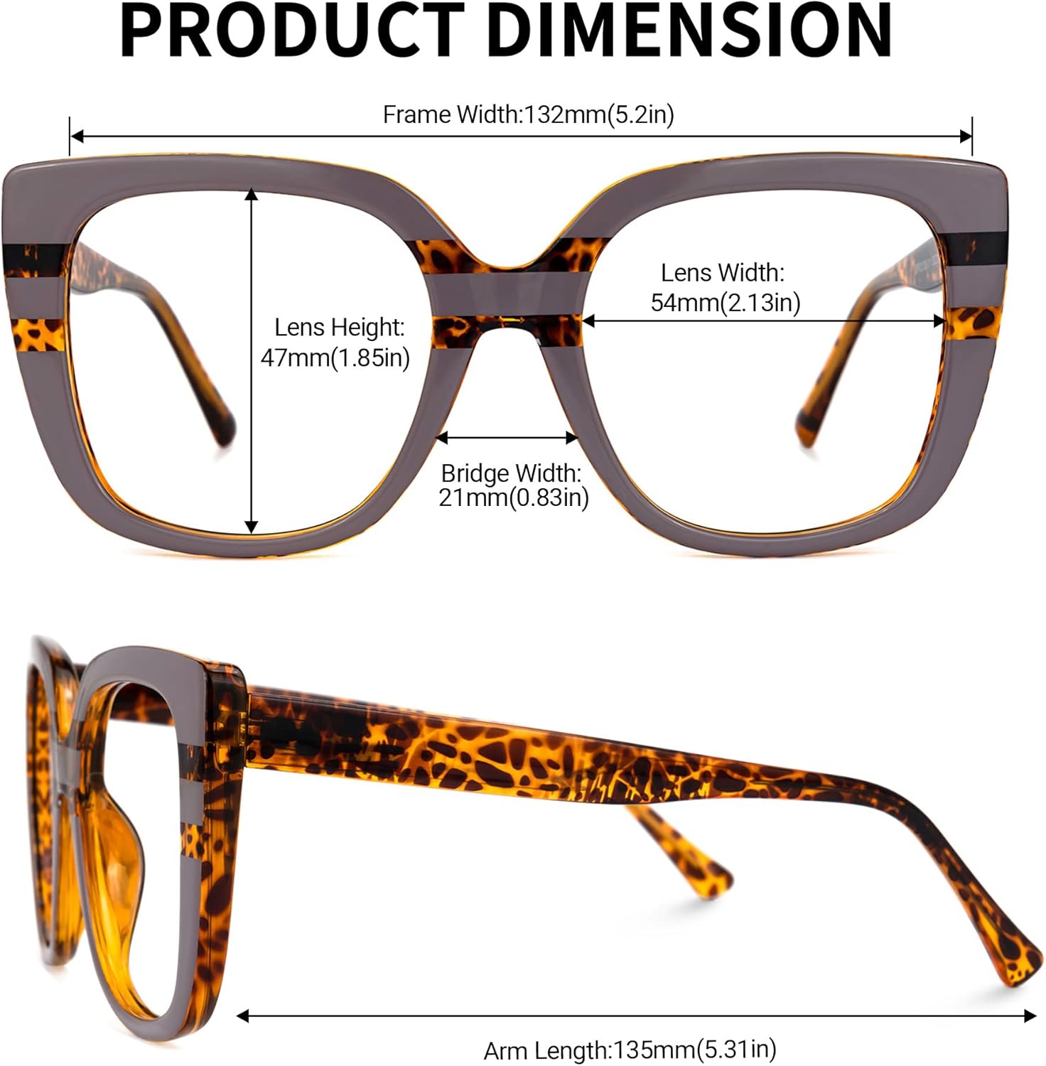 Zeelool Readers Stylish Oversized Square Reading Glasses Blue Light Blocking for Women Brenda ZOP02126 - Image 4