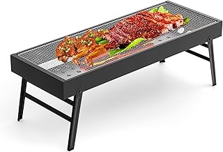 Portable Charcoal Barbecue Grill,UYOTBKEUB Large Stainless Steel Compact BBQ Grill for Garden Outdoor Cooking Camping Hiking Picnics