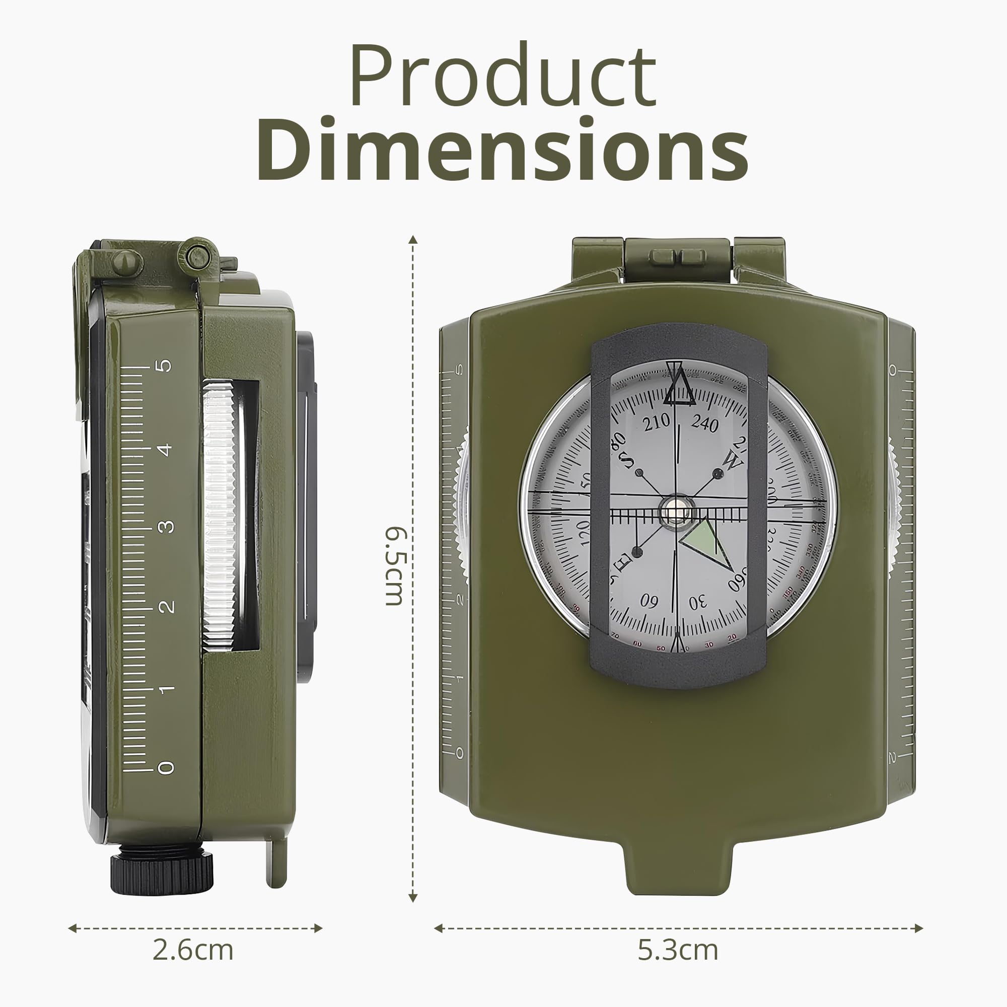 Bussola Professionale Impermeabile Navigazione Militare Fluorescente