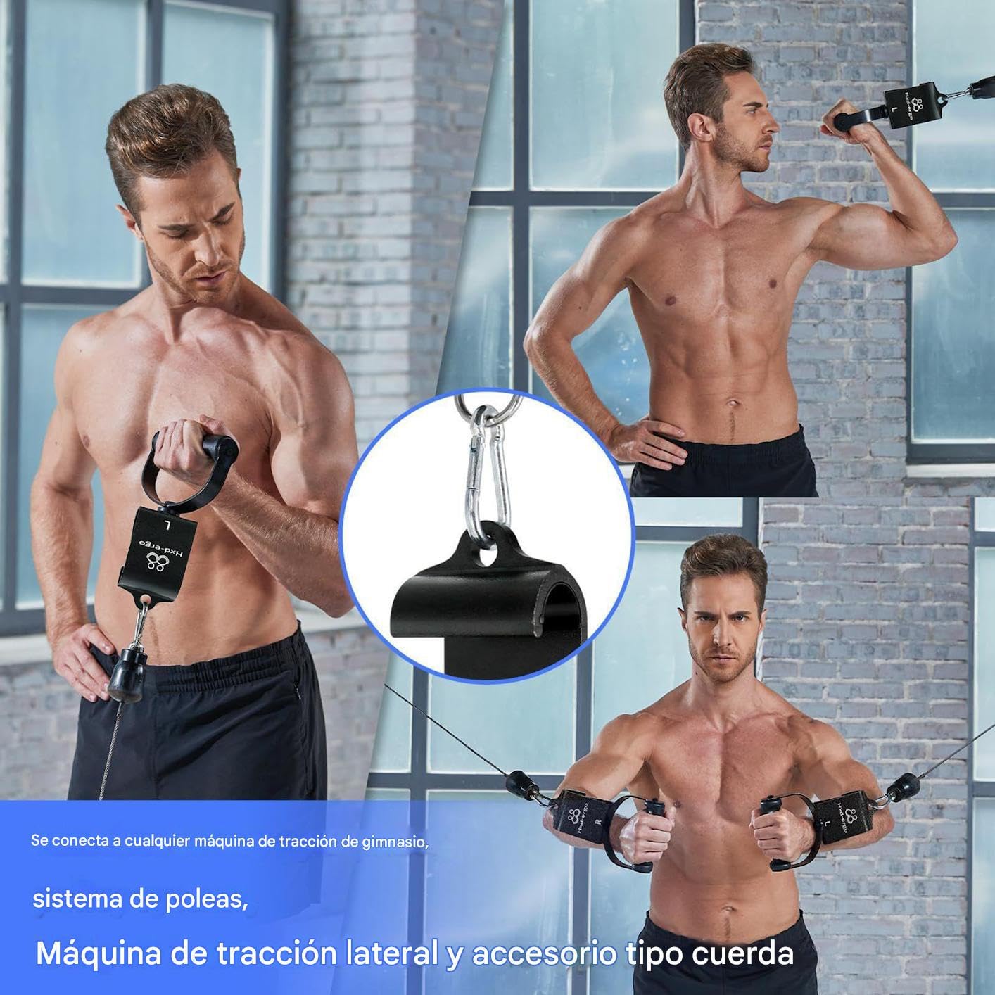 Genérico Impugnature da palestra, antiscivolo ad alta resistenza, maniglie per macchina con cavo per palestra, fitness, per atleti, donne, uomini, adulti, barra per trazioni, puleggia