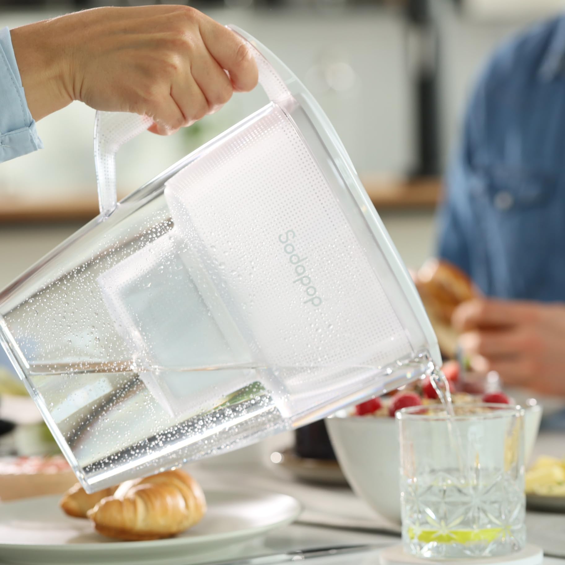 Sodapop Wkłady filtrujące do wody, 3 sztuki, kompatybilne z BRITA®* Maxtra®*, Maxtra +®* i Maxtra Pro®* dzbanki filtrujące do wody wraz z systemem PerfectFit*, redukują substancje zakłócające smak w